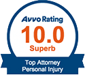 AVVO Rating 10.0 Superb for Top Attorney Personal Injury