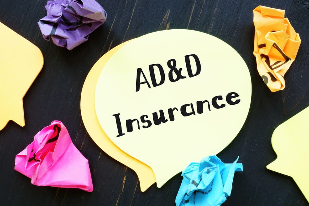 A business concept involves providing Accidental Death and Dismemberment Insurance (AD&D), which offers coverage in the event of accidental death or severe injury.